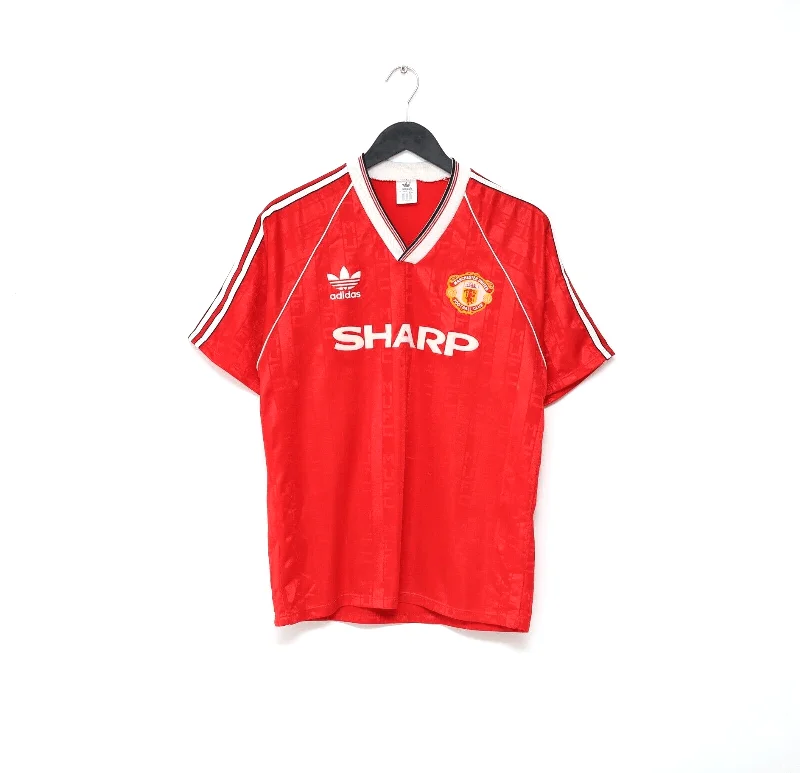 1988/90 MANCHESTER UNITED Vintage adidas Home Football Shirt (M)