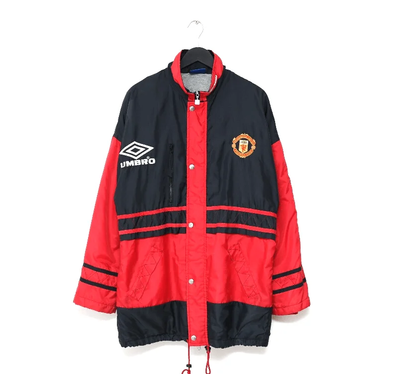 1994/95 MANCHESTER UNITED Vintage Umbro Bench Coat Jacket (M) Alex Ferguson