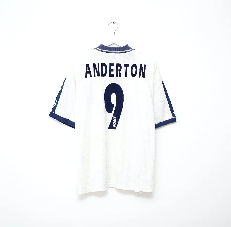 1995/97 ANDERTON #9 Tottenham Hotspur Vintage PONY Home Football Shirt (XL)