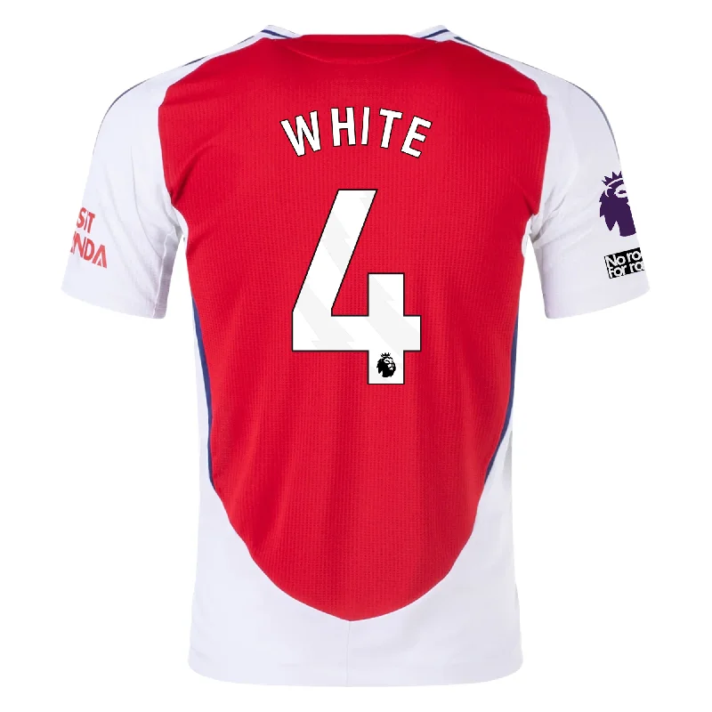 adidas Arsenal Authentic Ben White Home Jersey w/ EPL + No Room For Racism Patches 24/25 (Better Scarlet/White)