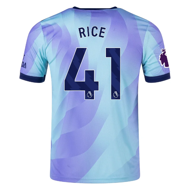 adidas Arsenal Authentic Declan Rice Third Jersey w/ EPL Patch 24/25 (Clear Aqua/Light Flash Purple)