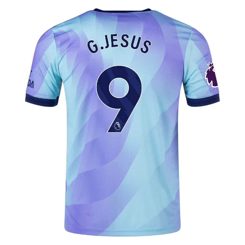 adidas Arsenal Authentic Gabriel Jesus Third Jersey w/ EPL Patch 24/25 (Clear Aqua/Light Flash Purple)