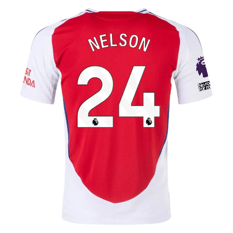 adidas Arsenal Authentic Reiss Nelson Home Jersey w/ EPL + No Room For Racism Patches 24/25 (Better Scarlet/White)