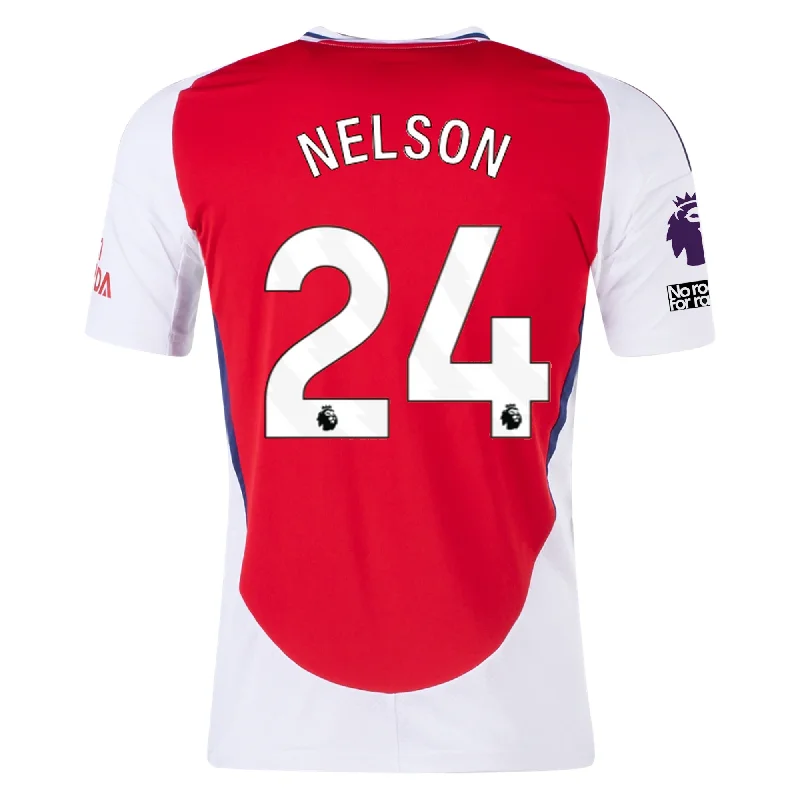 adidas Arsenal Reiss Nelson Home Jersey w/ EPL + No Room For Racism Patches 24/25 (Better Scarlet/White)