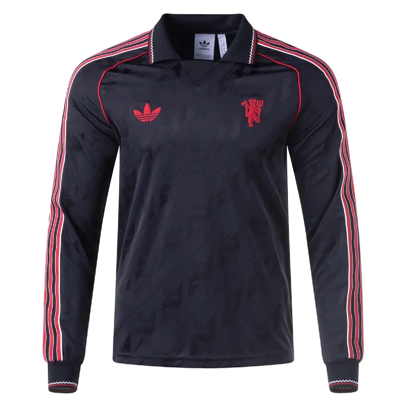 adidas Manchester United Lifestyler Long Sleeve Jersey 24/25 (Black/Red)