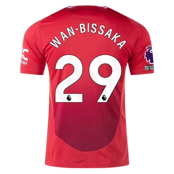 adidas Manchester United Aaron Wan-Bissaka Home Jersey w/ EPL + No Room For Racism 24/25 (MUFC Red)