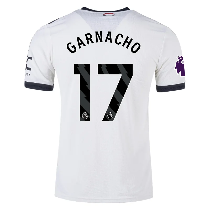 adidas Manchester United Alejandro Garnacho Authentic Third Jersey w/ EPL Patch 24/25 (Off White)