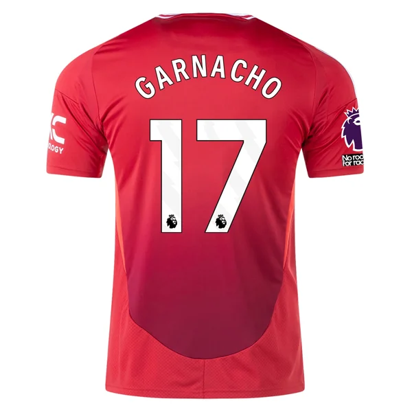 adidas Manchester United Alejandro Garnacho Home Jersey w/ EPL + No Room For Racism 24/25 (MUFC Red)