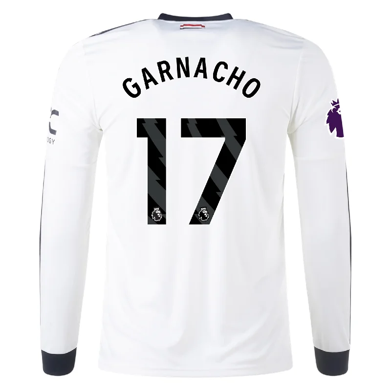 adidas Manchester United Alejandro Garnacho Third Long Sleeve Jersey w/ EPL Patch 24/25 (Off White)