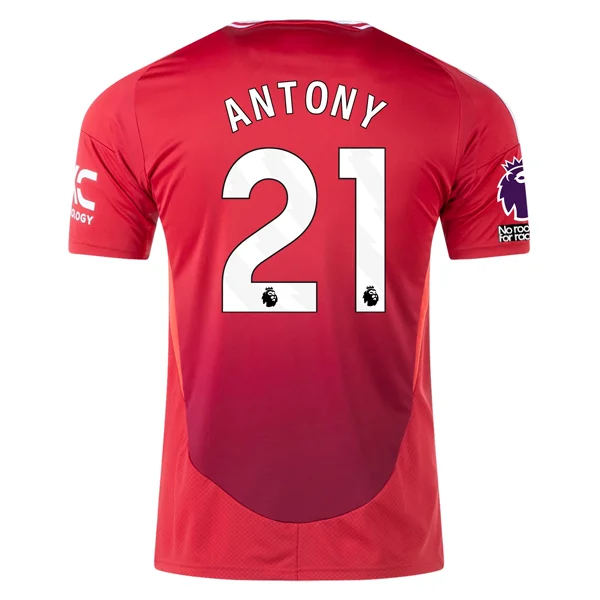 adidas Manchester United Antony Home Jersey w/ EPL + No Room For Racism 24/25 (MUFC Red)