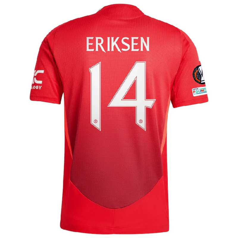 adidas Manchester United Authentic Christian Eriksen Home Jersey w/ Europa League Patches 24/25 (MUFC Red/Bright Red)