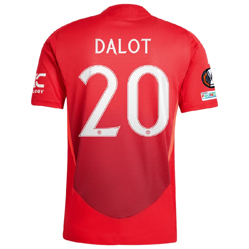 adidas Manchester United Authentic Diogo Dalot Home Jersey w/ Europa League Patches 24/25 (MUFC Red/Bright Red)