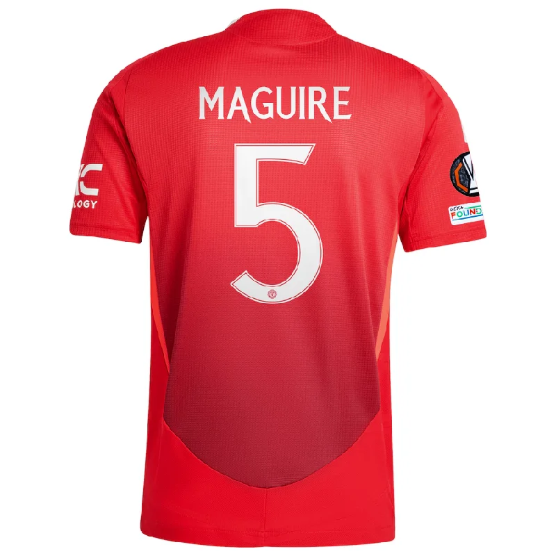 adidas Manchester United Authentic Harry Maguire Home Jersey w/ Europa League Patches 24/25 (MUFC Red/Bright Red)