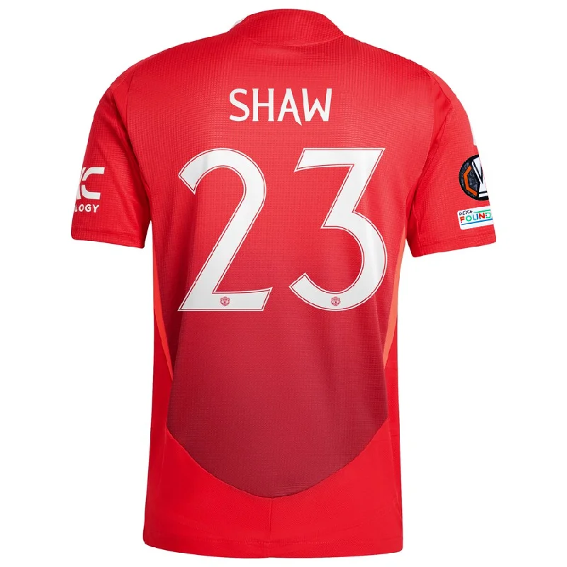 adidas Manchester United Authentic Luke Shaw Home Jersey w/ Europa League Patches 24/25 (MUFC Red/Bright Red)