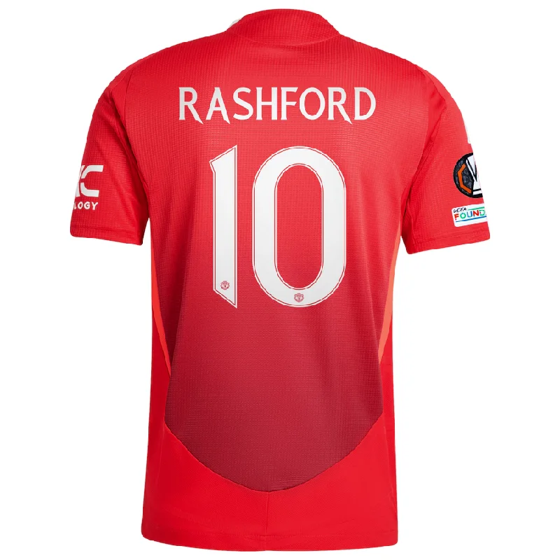 adidas Manchester United Authentic Marcos Rashford Home Jersey w/ Europa League Patches 24/25 (MUFC Red/Bright Red)