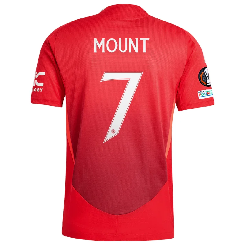 adidas Manchester United Authentic Mason Mount Home Jersey w/ Europa League Patches 24/25 (MUFC Red/Bright Red)