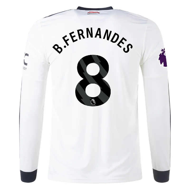 adidas Manchester United Bruno Fernandes Third Long Sleeve Jersey w/ EPL Patch 24/25 (Off White)