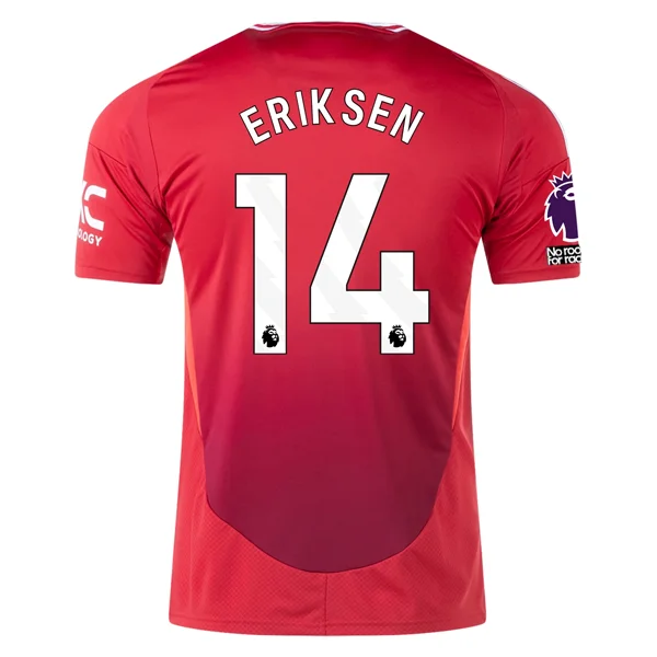 adidas Manchester United Christian Eriksen Home Jersey w/ EPL + No Room For Racism 24/25 (MUFC Red)