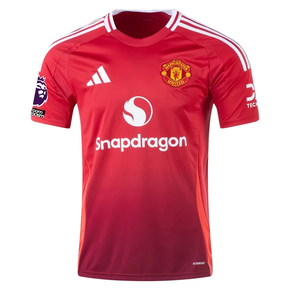 adidas Manchester United Home Jersey w/ EPL + No Room For Racism 24/25 (MUFC Red)