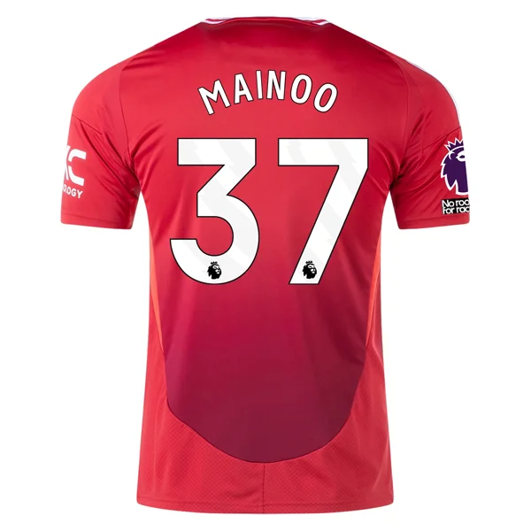 adidas Manchester United Kobbie Mainoo Home Jersey w/ EPL + No Room For Racism 24/25 (MUFC Red)