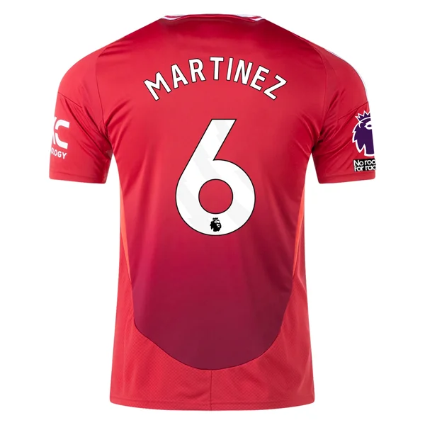 adidas Manchester United Lisandro Martinez Home Jersey w/ EPL + No Room For Racism 24/25 (MUFC Red)