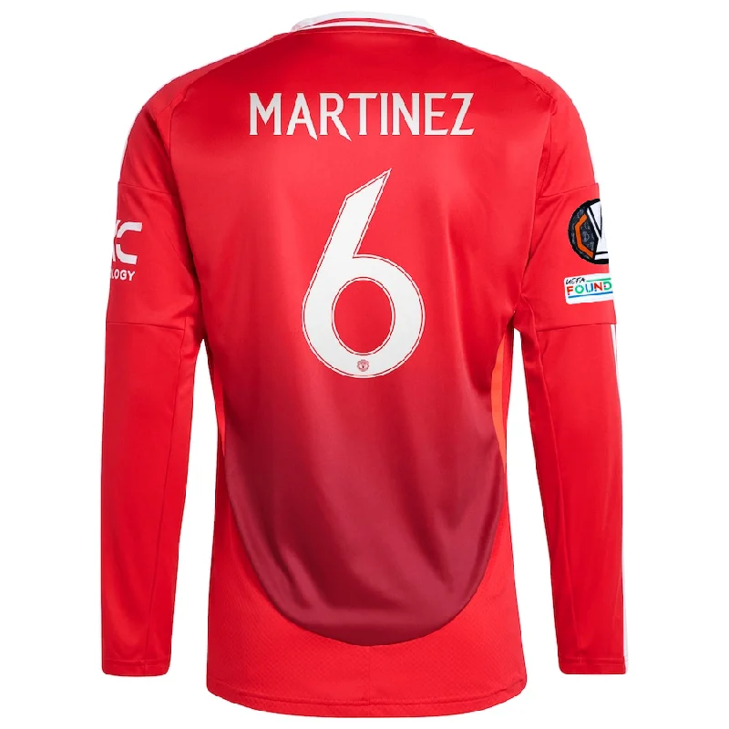 adidas Manchester United Lisandro Martinez Long Sleeve Home Jersey w/ Europa League Patches 24/25 (Red)