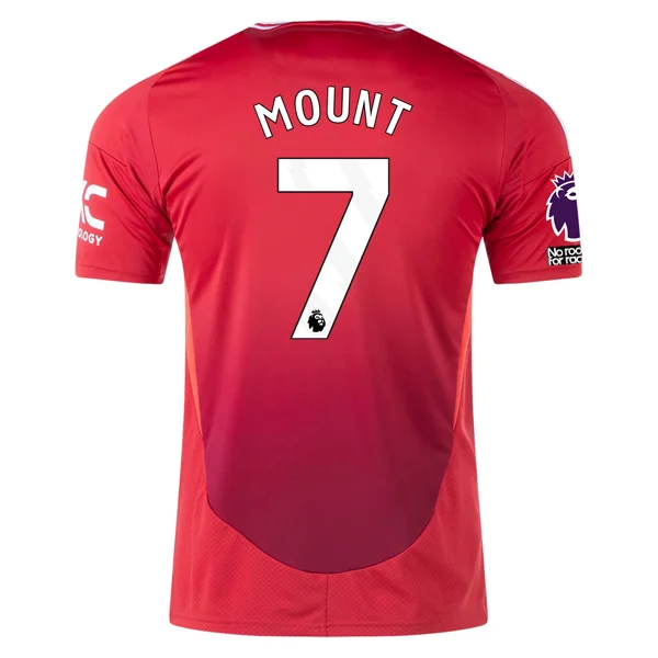 adidas Manchester United Mason Mount Home Jersey w/ EPL + No Room For Racism 24/25 (MUFC Red)