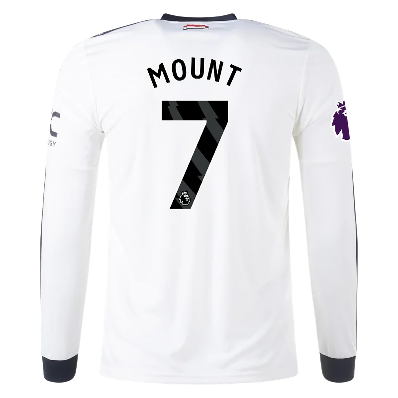 adidas Manchester United Mason Mount Third Long Sleeve Jersey w/ EPL Patch 24/25 (Off White)