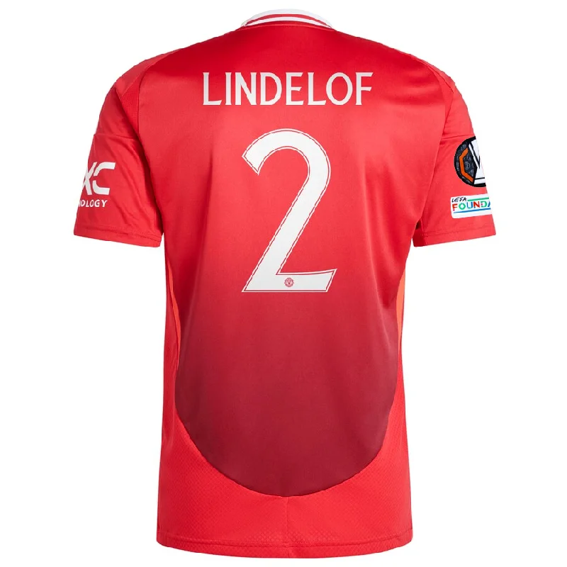 adidas Manchester United Victor Lindelof Home Jersey w/ Europa League Patches 24/25 (MUFC Red)