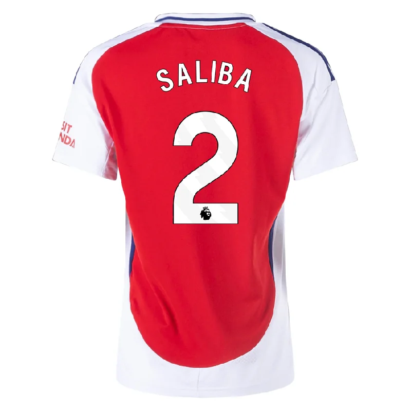 adidas Womens Arsenal William Saliba Home Jersey 24/25 (Better Scarlet/White)