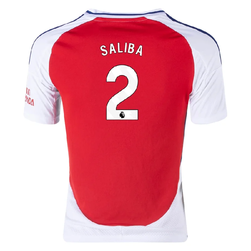 adidas Youth Arsenal William Saliba Home Jersey 24/25 (Better Scarlet/White)