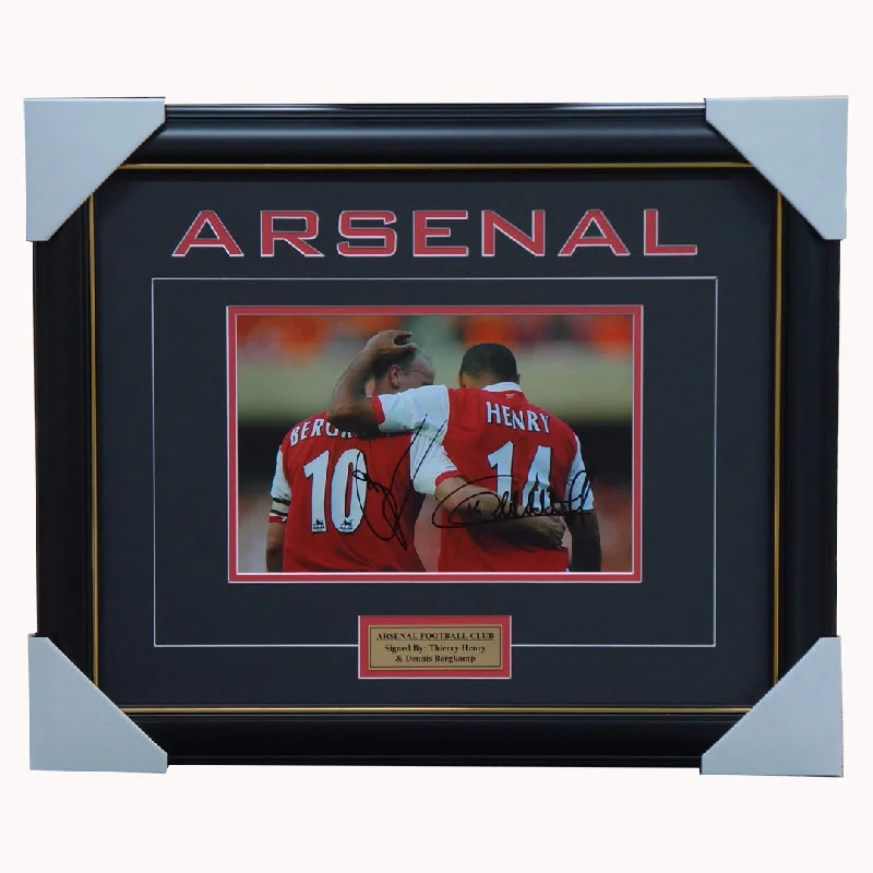 Arsenal Dual Signed Thierry Henry & Dennis Bergkamp Arsenal Football Club Photo Framed - 4500