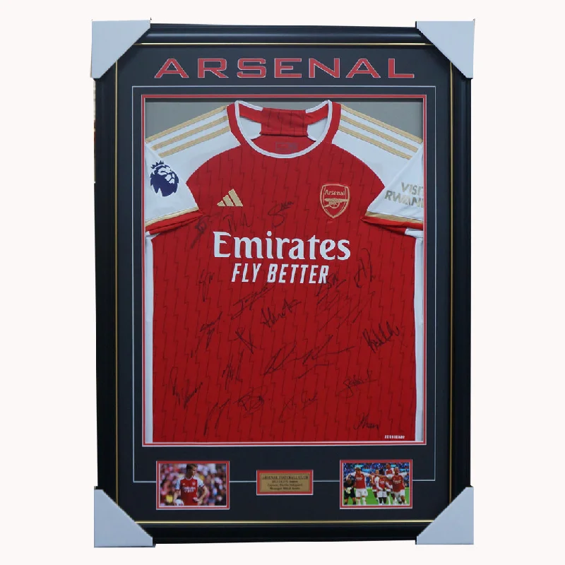 Arsenal Signed 2023/24 Team Signed Jersey Framed Odegaard - 5600