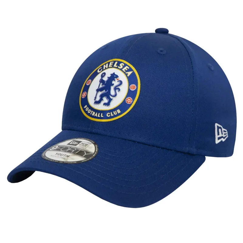 Chelsea FC Kids Navy 9Forty Cap Cloth Strap Adjustable Football (Soccer) By New Era