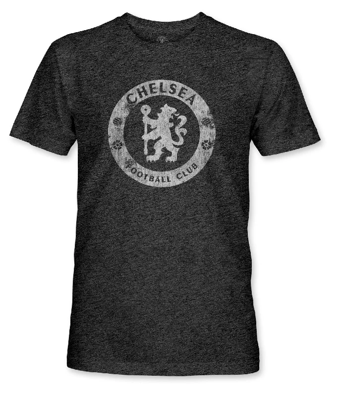 Chelsea FC Mono Badge Vintage Triblend T-Shirt - Black