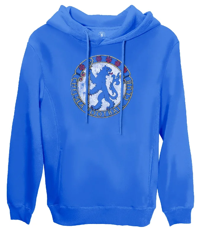 Chelsea FC Retro Color Badge Fleece Pullover Hoodie - Royal