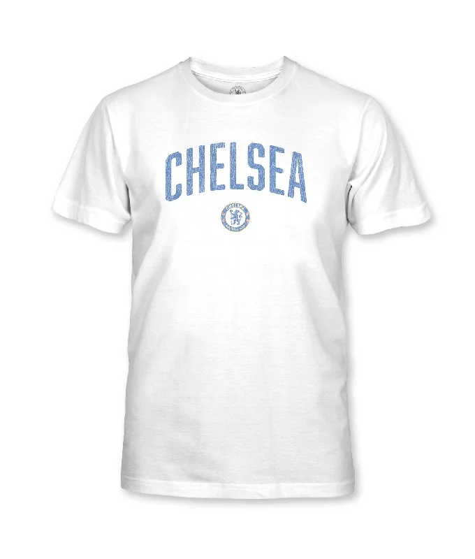 Chelsea FC Youth Athletic Wordmark Cotton T-Shirt - White