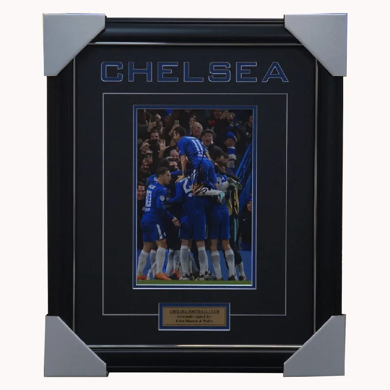 Chelsea Football Club Dual Signed Photo Framed Eden Hazard & Pedro - 3987