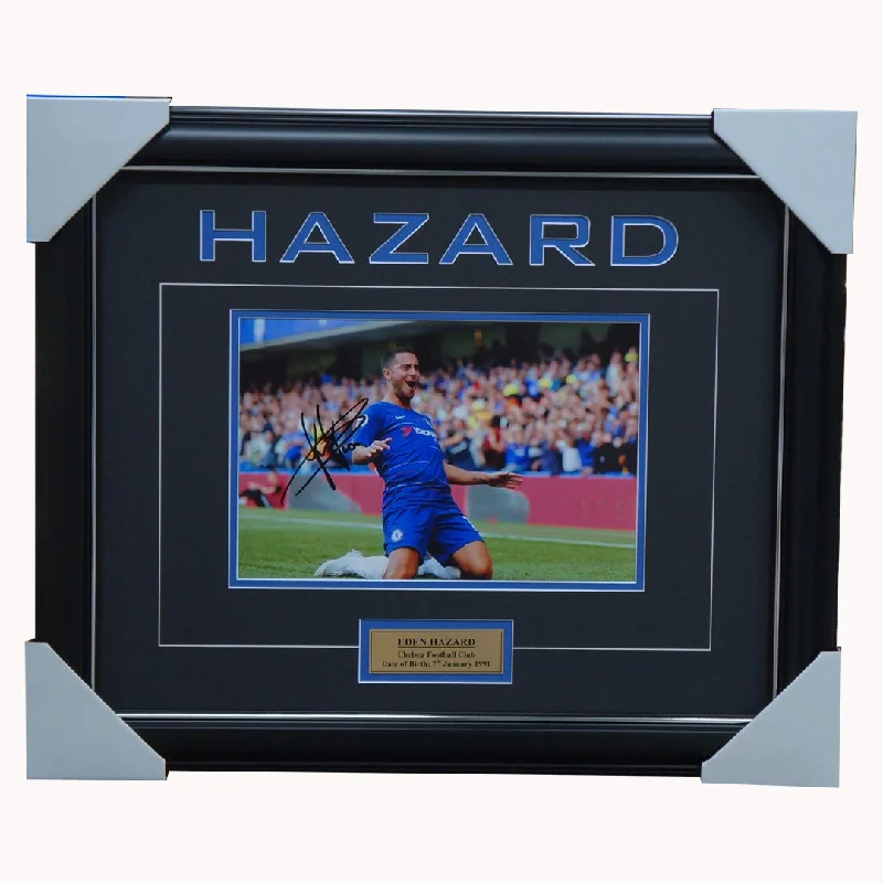 Eden Hazard Signed Chelsea Football Club Photo Framed With Plaque + Coa - 4498