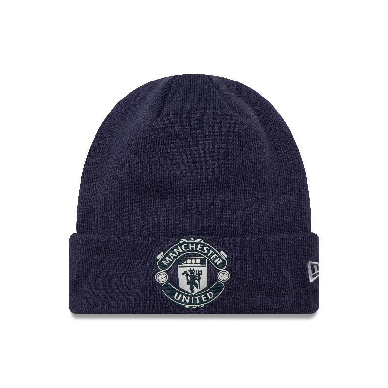 EPL Knit Hat Beanie Rubber Woven Logo Manchester United FC