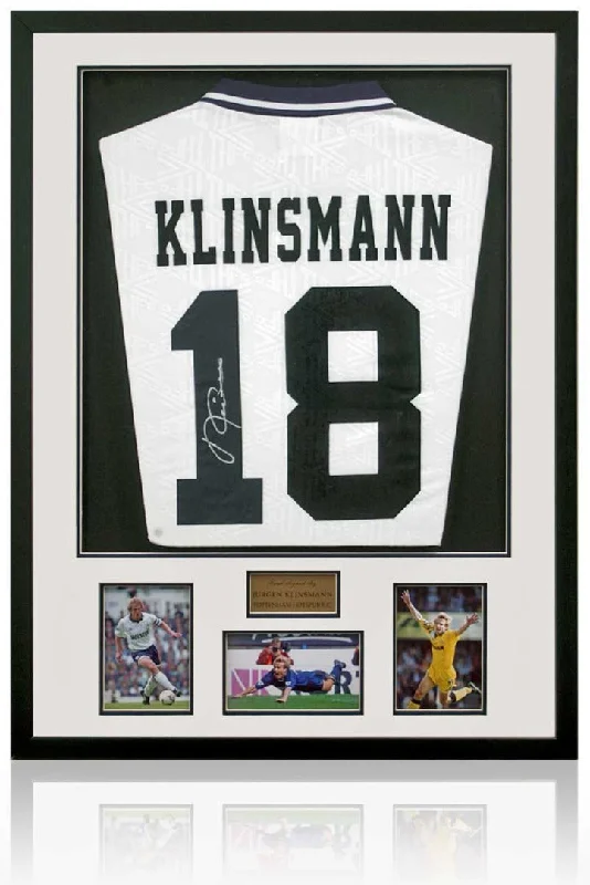 Jurgen Klinsmann Tottenham Hotspur Legend Hand Signed Football Shirt AFTAL COA