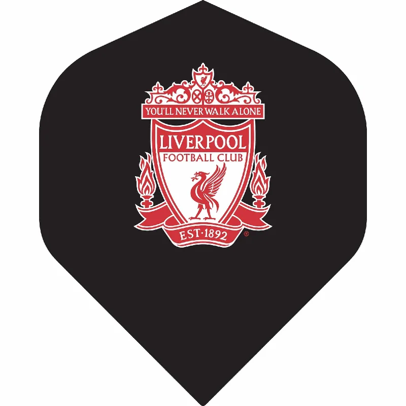 Liverpool FC Dart Flights - Official Licensed - No2 - Std - LFC - F4 - Black - Red Crest