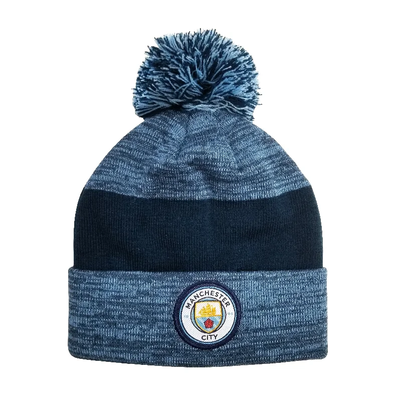 Manchester City FC Adult Unisex Pom Beanie