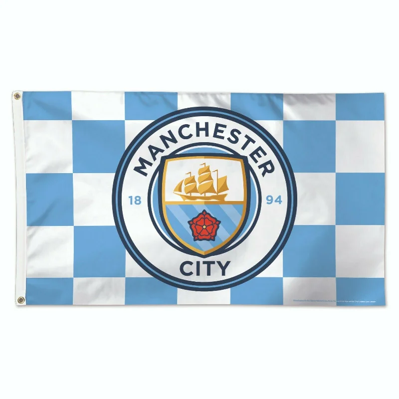 Manchester City FC Checkered Flag 3 x 5 Foot