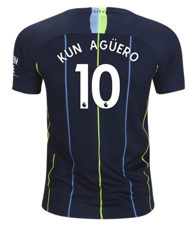 Manchester City Kun Aguero Youth Away Jersey 18/19