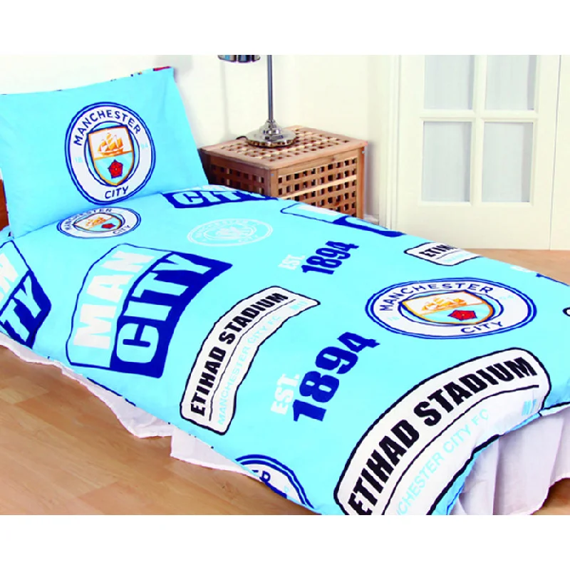 Manchester City Official Crest Single Duvet Set