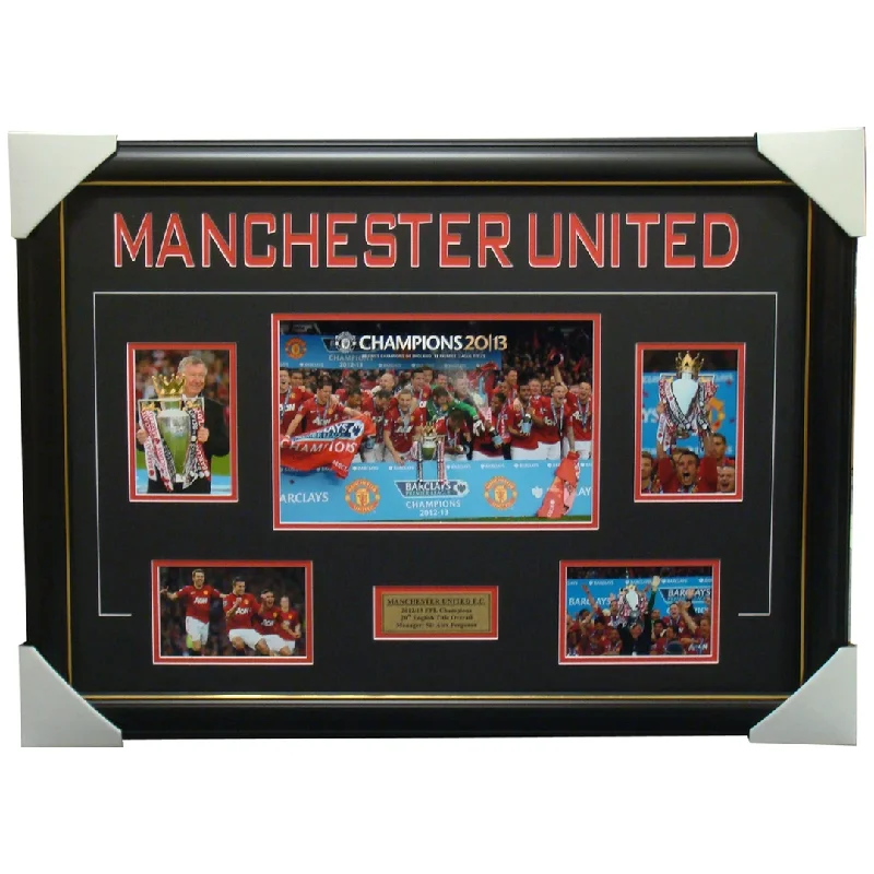 Manchester United 2013 Epl Champions Collage Framed - 1381