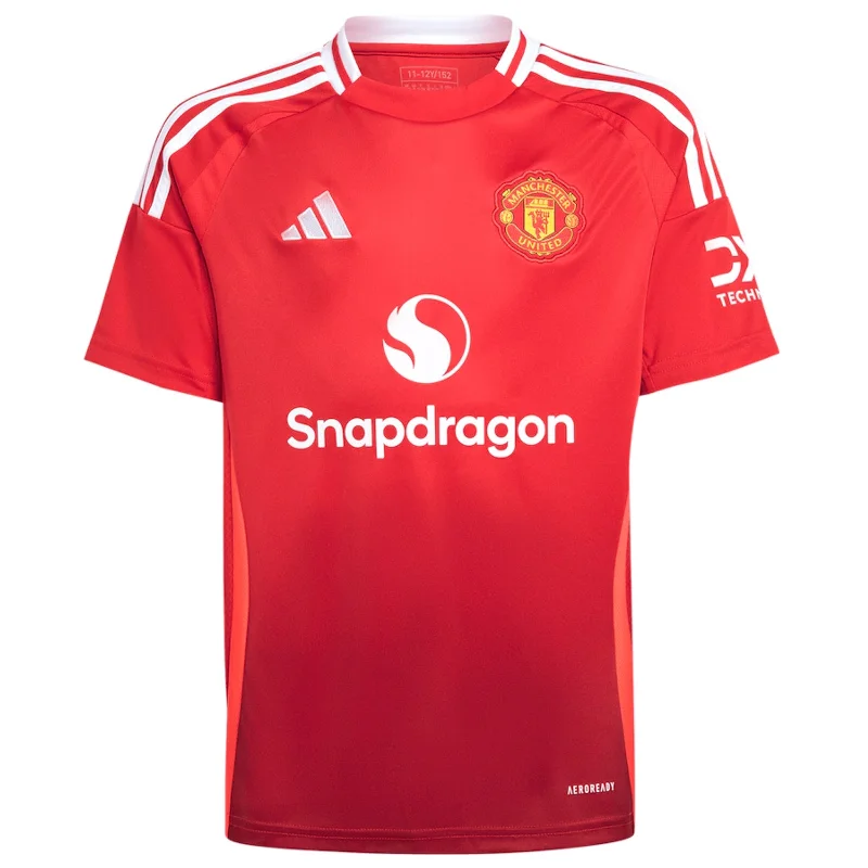 Manchester United 2024/25 Kid's Replica Home Jersey Football Soccer by Adidas