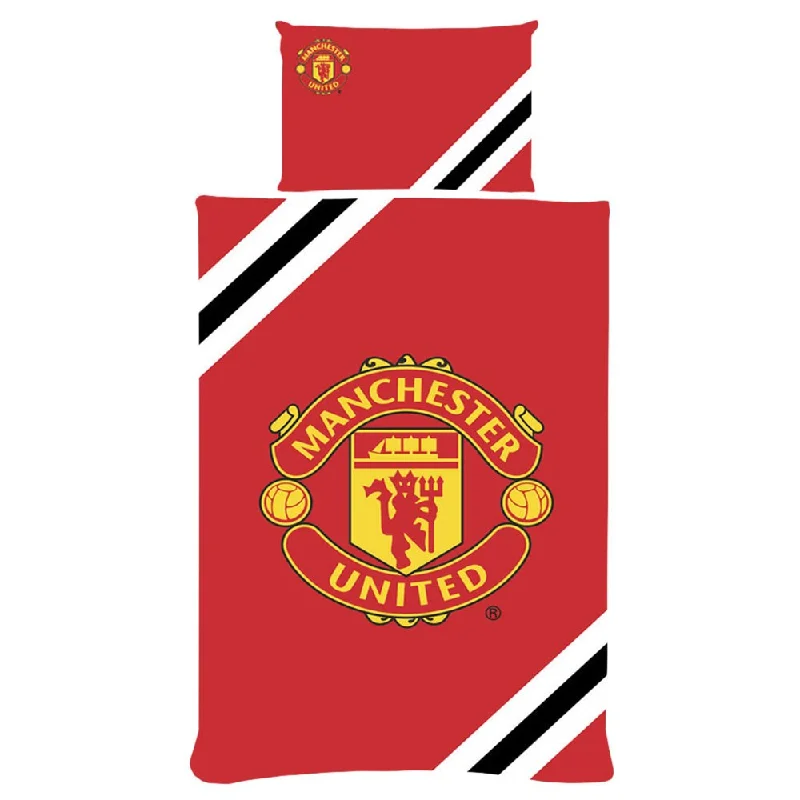 Manchester United Core Stripe Single Duvet Set