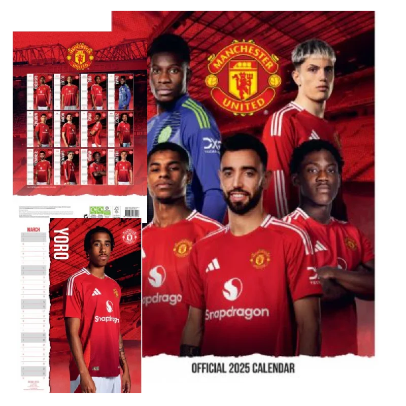 Manchester United Official 2025 A3 Calendar